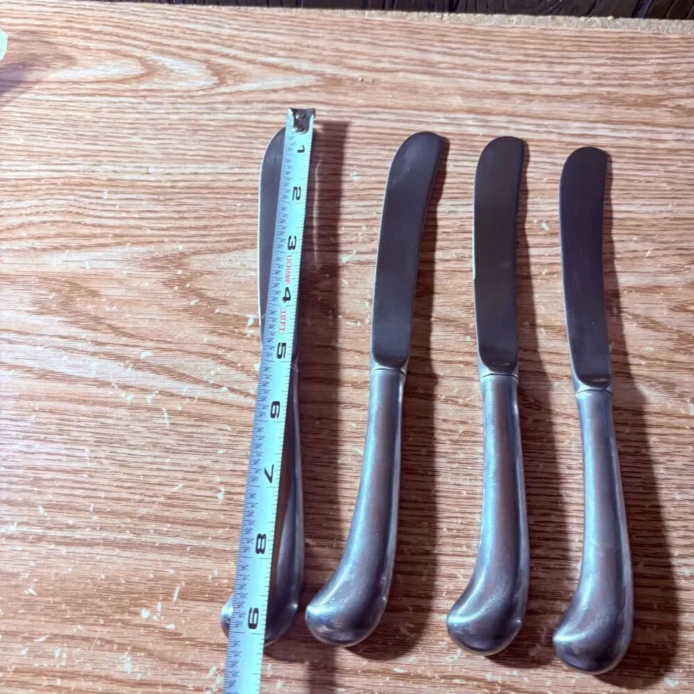 4 Korea Dinner Butter Knife Pistol Grip Hollow Handle 9